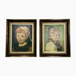 Belgian Paintings by M. J. Declerck, 1948, Set of 2-LCQ-1192805