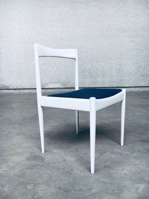 Belgian White Dining Chair, 1970s, Set of 9-RQV-913718