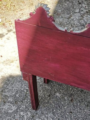 Bench Gold & Red Painted Plywood with 2 Sessions, Italy, 1980s-RAQ-825070