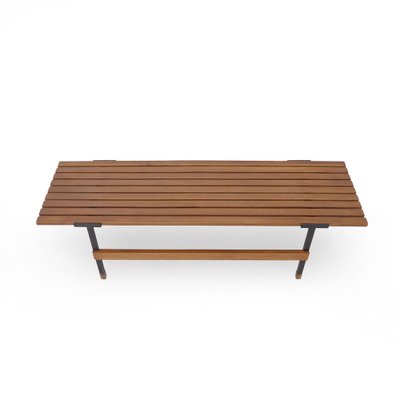 Bench in Black Painted Metal and Wood, 1960s-EZ-1776683