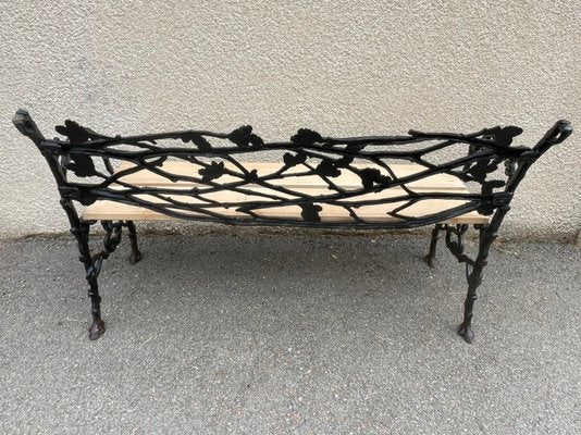 Bench in Cast Iron with Decor of Branches and Snakes, 1900-SDV-1335331