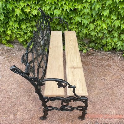 Bench in Cast Iron with Decor of Branches and Snakes, 1900-SDV-1335331