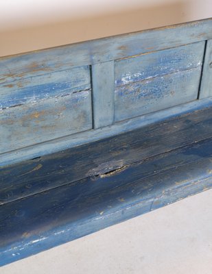 Bench in Pine and Painted Blue, 1840s-UY-2020826