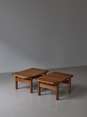 Benches in Oak and Rattan Cane attributed to Børge Mogensen for Fredericia, Denmark, 1967, Set of 2-WRF-1754799