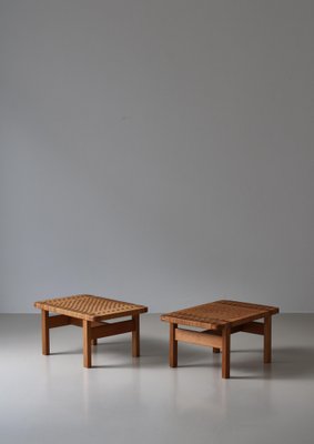 Benches in Oak and Rattan Cane attributed to Børge Mogensen for Fredericia, Denmark, 1967, Set of 2-WRF-1754799