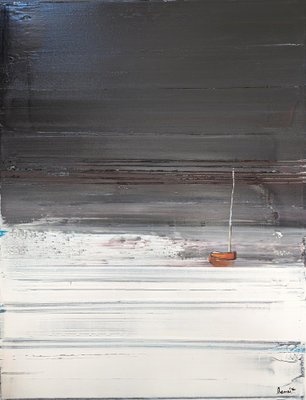 Benoit Guerin, La barque rouge, 2024, Acrylic on Canvas-QNR-1790613