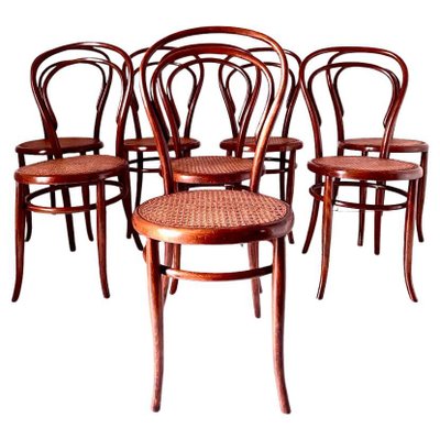 Bentwood and Cane Dining Chairs, Joseph Hofmann, Austria 1900s, Set of 8-TOI-1785487