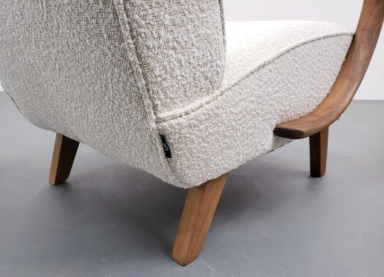 Bentwood Armchair in Ivory Premium Boucle by Jindrich Halabala, 1930-MTQ-2021932