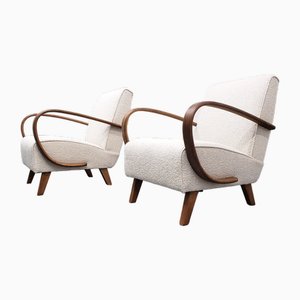 Bentwood Armchair in Ivory Premium Boucle by Jindrich Halabala, 1930-MTQ-2021932