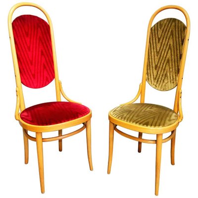 Bentwood Dining Chairs with High Backrests from Thonet, 1987, Set of 2-POM-841325