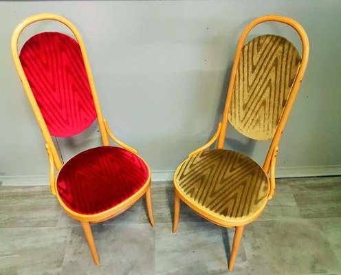 Bentwood Dining Chairs with High Backrests from Thonet, 1987, Set of 2-POM-841325