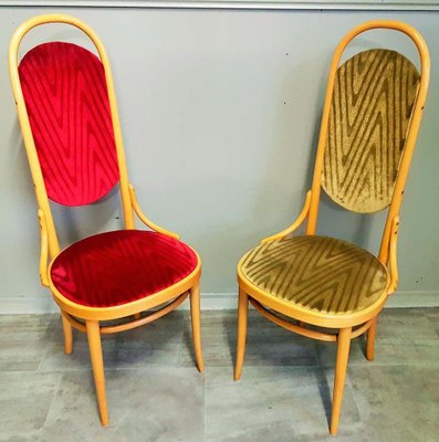 Bentwood Dining Chairs with High Backrests from Thonet, 1987, Set of 2-POM-841325