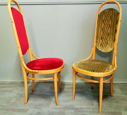 Bentwood Dining Chairs with High Backrests from Thonet, 1987, Set of 2-POM-841325