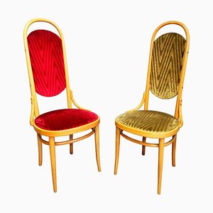 Bentwood Dining Chairs with High Backrests from Thonet, 1987, Set of 2-POM-841325