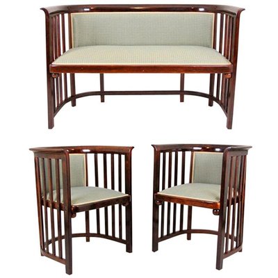 Bentwood Sofa and Chairs by Josef Hoffmann for J&J Kohn, Transxion 1903, Set of 3-TQA-1322240