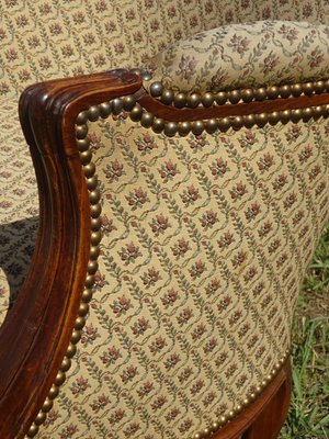 Bergere Armchairs in Walnut and Fabrics, 1940s, Set of 2-ABK-2032010