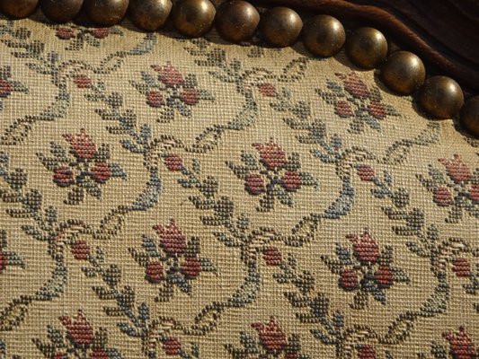 Bergere Armchairs in Walnut and Fabrics, 1940s, Set of 2-ABK-2032010