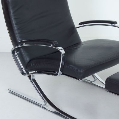 Berlin Lounge Chair with Footstool by Meinhard Gerkan for Walter Knoll, 1970s, Set of 2-ZT-1297600