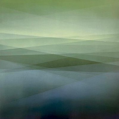 Bernadette Jiyong Frank, Refraction of Light Green, Oil & Resin-MDB-1803652