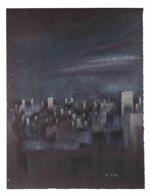 Bernadette Kelly, The Buildings in the Night, Mixed Media, 1980s-ZCI-1304530