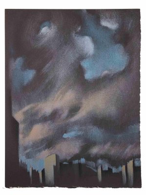 Bernadette Kelly, Urban Landscape with Clouds, Mixed Media, 1980s-ZCI-1304532