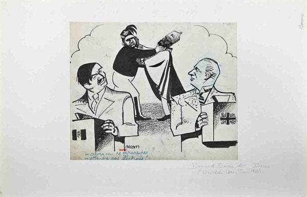 Bernard Bécan, France and Great Britain, Original China Ink, Mid 20th-Century-ZCI-1297888