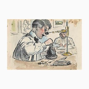 Bernard Bécan, Laboratory, Original Drawing, Mid-20th-Century-ZCI-1267802