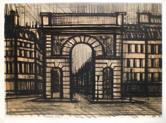 Bernard Buffet, La Porte Saint-Martin, 1962, Original Lithograph-KHH-1321245