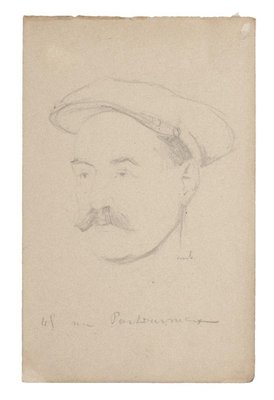 Bernard Milleret, Portrait, Pencil on Paper, Early 20th Century-ZCI-871708