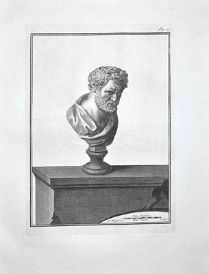 Bernardino Nolli, Ancient Roman Bust, Etching, Late 18th-Century-ZCI-974279