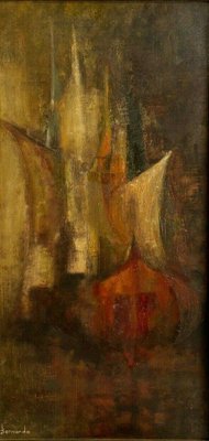 Bernardo, Abstract Composition, 1950, Oil on Cardboard-QKG-1330365