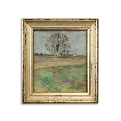 Bernhard Pankok, Meadow with Tree, Oil on Board-GCQ-2035190