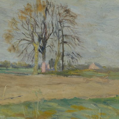 Bernhard Pankok, Meadow with Tree, Oil on Board-GCQ-2035190