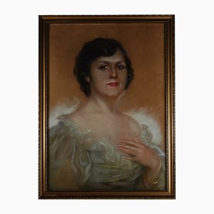 Bertalan Karlovszky, Portrait of a Lady, 1890s, Oil on Board-QOR-2017253