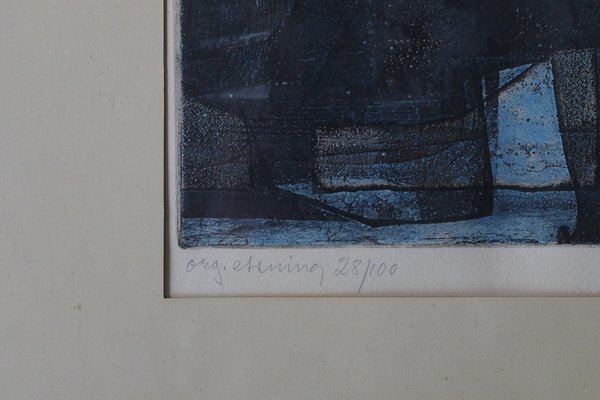 Bertil Lundberg, Komposition, Etching, 1962, Framed-ZAA-1742181