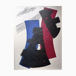 Berto Lardera, Abstract Geometric Composition I, Original Hand-Signed Lithograph, 1970-NRC-1794872