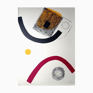 Berto Lardera, Abstract Geometric Composition, Original Lithograph on Arches Paper, 1974-NRC-1398244