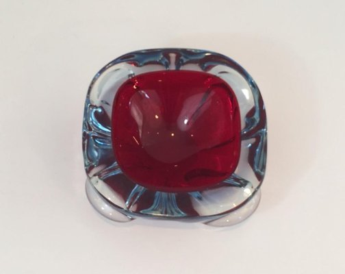 Bi-Color Crystal Ashtray, 1970s-BA-658554