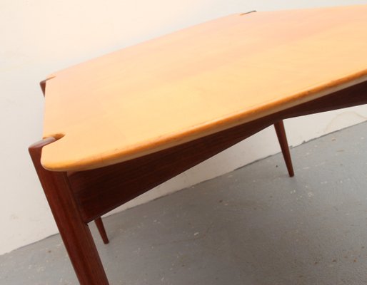 Bicolor Maple & Teak Coffee Table, 1950s-PF-875312