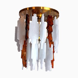 Bicolore Murano Glass Ceiling Lamp by Albano Poli for Poliarte, Italy, 1970s-EJE-1028475