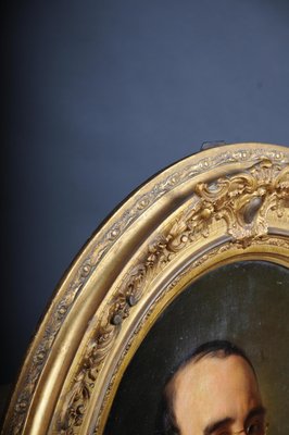 Biedermeier Artist, Gentleman's Portrait, 19th Century, Oval Oil on Canvas, Framed-FLW-1402250