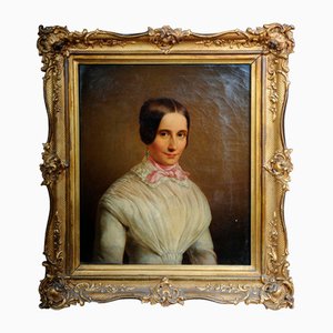 Biedermeier Artist, Woman's Portrait, 1840, Oil on Canvas, Framed-FLW-1402172