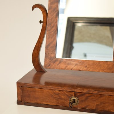 Biedermeier Birch Dressing Mirror with Drawer, Germany, 1820s-FB-653185