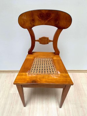 Biedermeier Board Chairs, Cherry Veneer and Mesh, Vienna, 1830s, Set of 6-NNB-588252