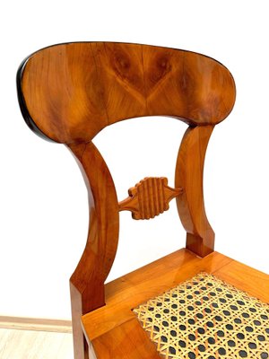 Biedermeier Board Chairs, Cherry Veneer and Mesh, Vienna, 1830s, Set of 6-NNB-588252