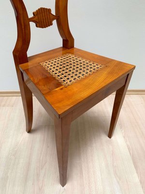 Biedermeier Board Chairs, Cherry Veneer and Mesh, Vienna, 1830s, Set of 6-NNB-588252