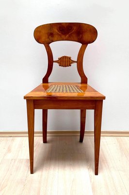 Biedermeier Board Chairs, Cherry Veneer and Mesh, Vienna, 1830s, Set of 6-NNB-588252