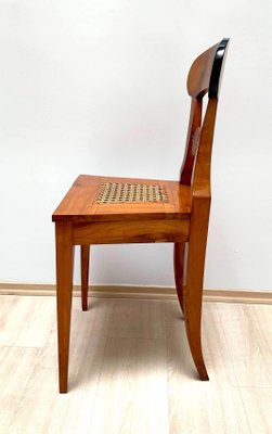 Biedermeier Board Chairs, Cherry Veneer and Mesh, Vienna, 1830s, Set of 6-NNB-588252