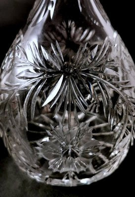 Biedermeier Bohemian Hand-Cut and Ground Crystal Liquor Bottle, 1910s-QRS-1821816