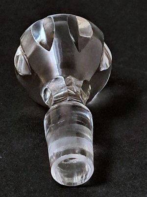 Biedermeier Bohemian Hand-Cut and Ground Crystal Liquor Bottle, 1910s-QRS-1821816